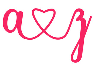 Initials Letter a.z Love Calligraphy