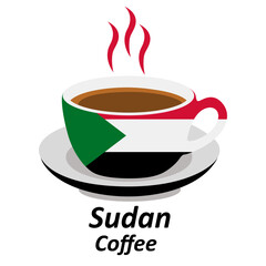 sudan coffee cup logo design vector illustration