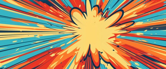 Fototapeta premium Dynamic Energy Flow, Cartoon Style, Background