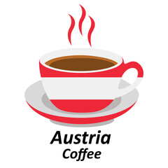 austria coffee cup logo design vector illustration