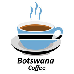 botswana coffee cup logo design vector illustration