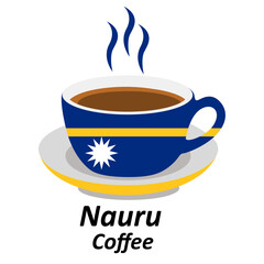 nauru coffee cup logo design vector illustration
