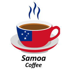samoa coffee cup logo design vector illustration