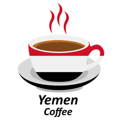 yemen coffee cup logo design vector illustration