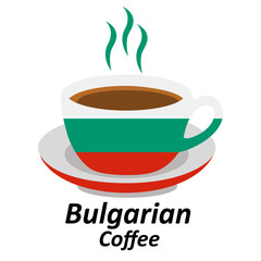 bulgarian coffee cup logo design vector illustration