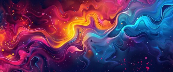 Energy Fields In Motion, Cartoon Style, Background