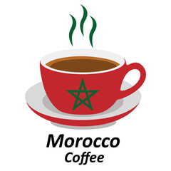 morocco coffee cup logo design vector illustration