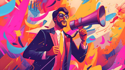 Influencer Marketing illustration vector