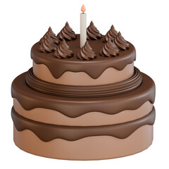 chocolate cake with a candle
