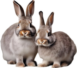 Obraz premium Adorable rabbit family poses for a portrait. 