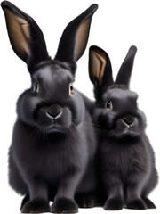 Obraz premium Adorable rabbit family poses for a portrait. 