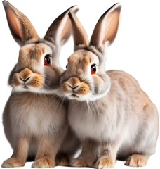 Obraz premium Adorable rabbit family poses for a portrait. 