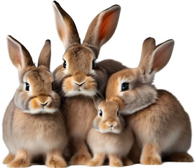 Obraz premium Adorable rabbit family poses for a portrait. 