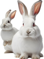 Obraz premium Adorable rabbit family poses for a portrait. 