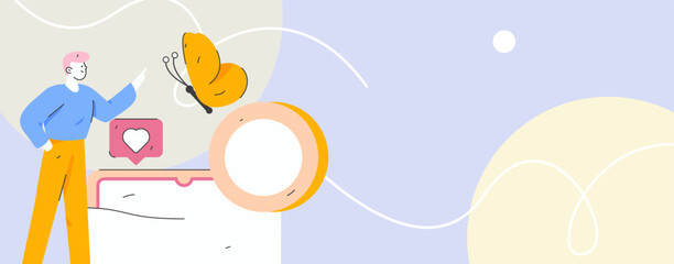 Use red envelopes to attract new customers and promote activity. Flat vector character concept illustration  © Lyn Lee