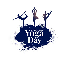 21st june yoga day event poster with splatter effect