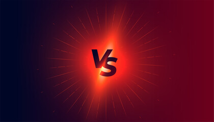 trendy versus vs comparison banner with glowing light effect
