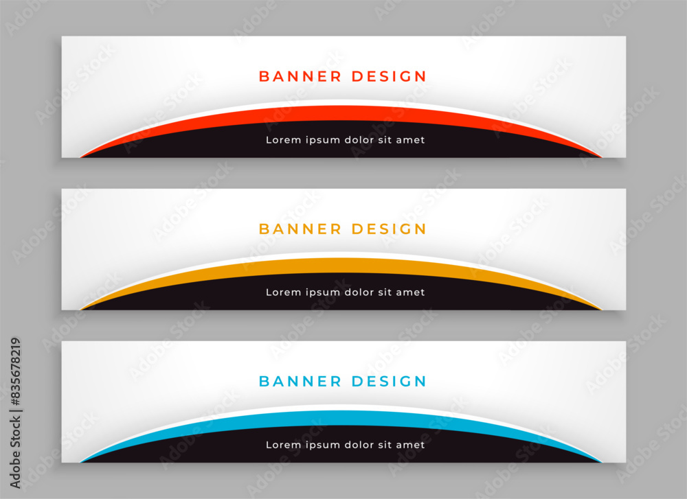 Wall mural abstract wide web business slider template in collection of three