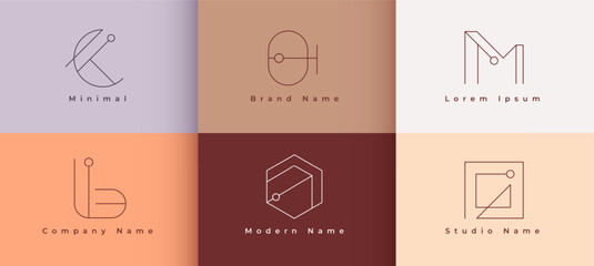 geometric style elegant corporate identity logo pastel template design