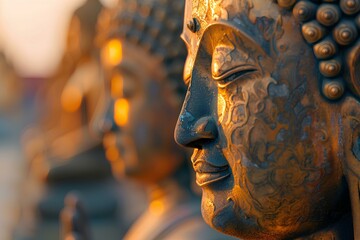 A close up of a statue of a person