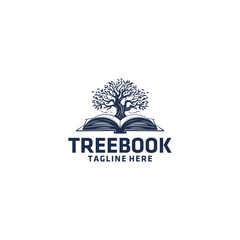Tree book logo vector illustration
