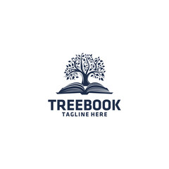Tree book logo vector illustration