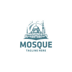 Naklejka premium mosque logo vector illustration design