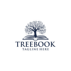 Tree book logo vector illustration
