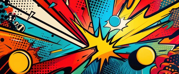 Potential Energy In Abstract Representation, Cartoon Style, Background