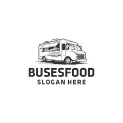 Food truck logo vector illustration