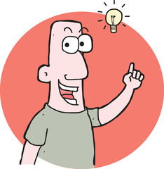 A person found an idea cartoon