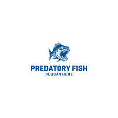 Predator fish logo vector illustration