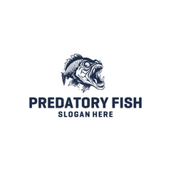 Predator fish logo vector illustration