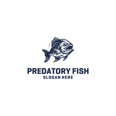 Predator fish logo vector illustration