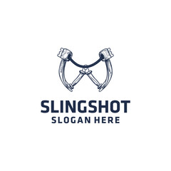 Slingshot vintage logo vector illustration