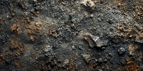 Naklejka premium A rocky, dirty ground with a few rocks scattered around