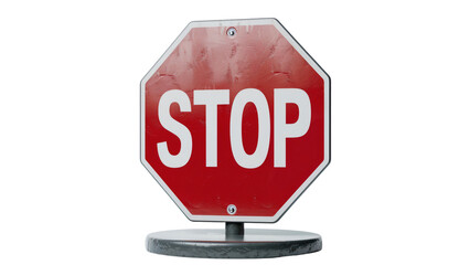 Red Stop Sign isolated on transparent background