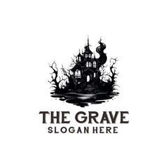 Vintage grave logo vector illustration