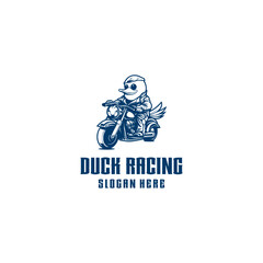 Racing duck logo vector illustration
