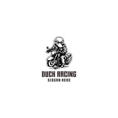 Racing duck logo vector illustration