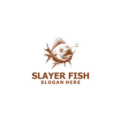 Slayer fish logo vector illustration