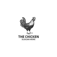 Rooster vintage logo vector illustration