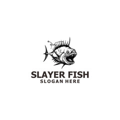 Slayer fish logo vector illustration