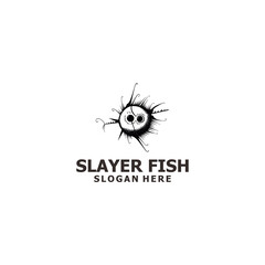 Slayer fish logo vector illustration
