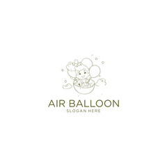 Cheerful kids logo vector illustration