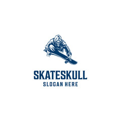 Skate skull logo vector illustration
