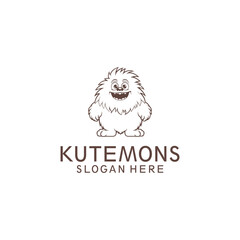 Cute monster logo vector illustration