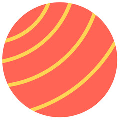 exercise ball flat icon