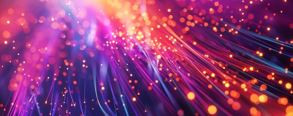 Naklejka premium Colorful abstract background with light trails and bokeh