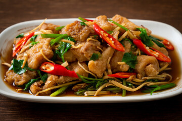 Stir Fried Fish with Chinese Celery